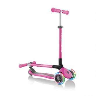 Trotinete dobrável Primo Pink com rodas iluminadas Globber