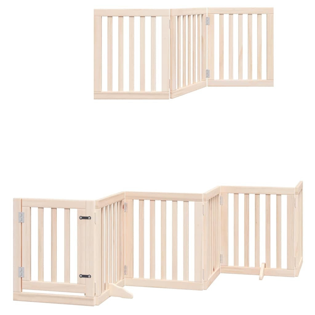 Vidaxl Puerta Para Perros Plegable 15 Paneles Madera De Álamo 750 Cm_2