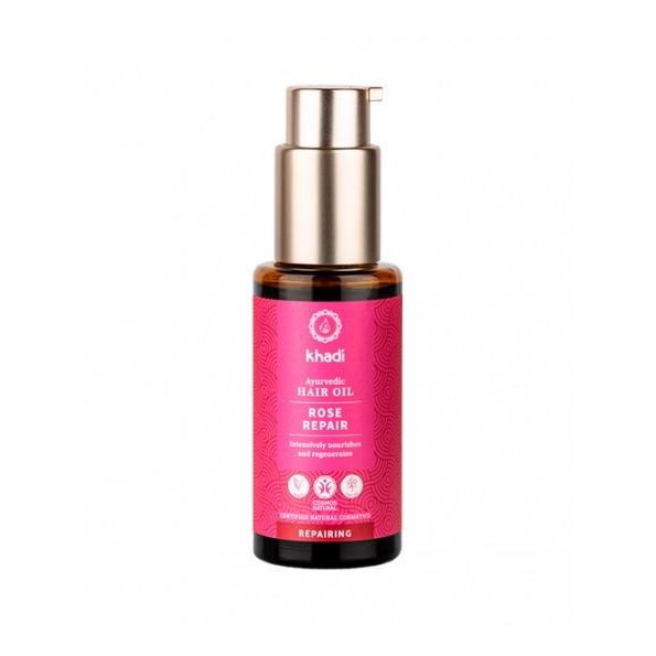 Khadi La Rueda Óleo capilar de rosas naturais para cabelos danificados 50 ml