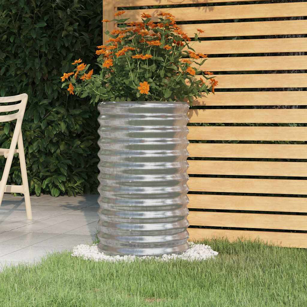 Jardinera De Acero Galvanizado Plateado 40x40x68 Cm_1