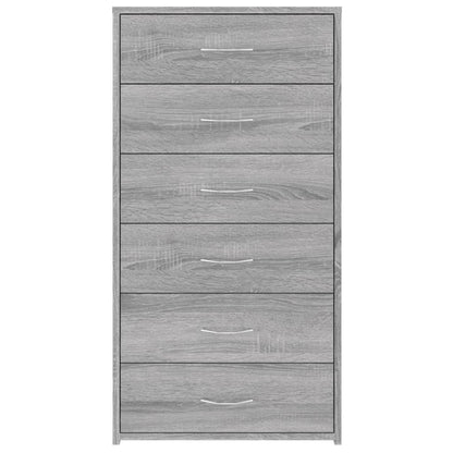 Aparador Con 6 Cajones Contrachapado Gris Sonoma 50x34x96 Cm / Vetonek_1