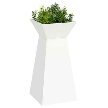 Maceta Pilar Blanco 35 X 35 X 73 Cm Acero Laminado En Frío_2