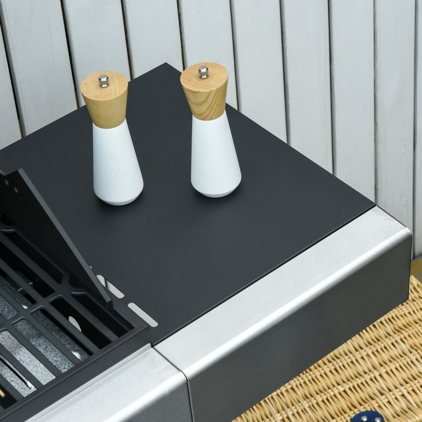 Outsunny Barbacoa De Gas Con Ruedas 5 Quemadores Armario Acero Inox. Bbq 3kw_4