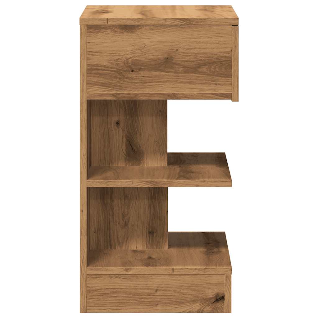 Mesita De Noche Madera De Ingeniería Roble Artisan 40x35x65 Cm_3