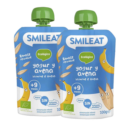 EMBALAGEM 2xIogurte e Aveia ECO Smileat, 100g