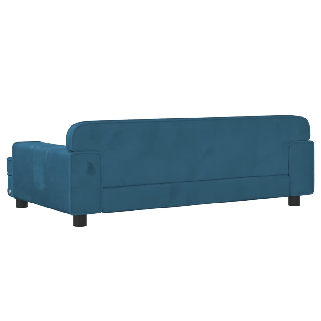 Cama Para Perros De Terciopelo Azul 90x53x30 Cm / Vetonek_2