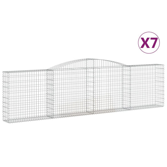 Cestas De Gaviones 7 Uds Forma De Arco Hierro 400x30x100/120 Cm_0