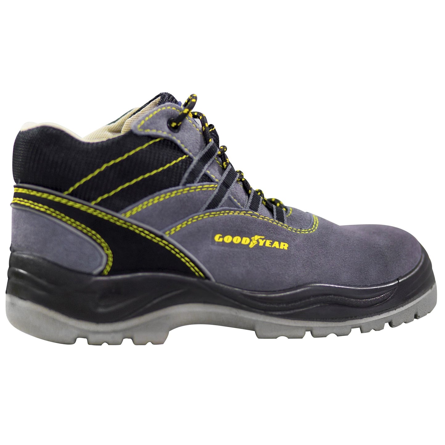 Goodyear Botas De Seguridad En Piel Serraje Color Gris, Alta Resistencia Y Forro Antibacteriano Talla 36_2