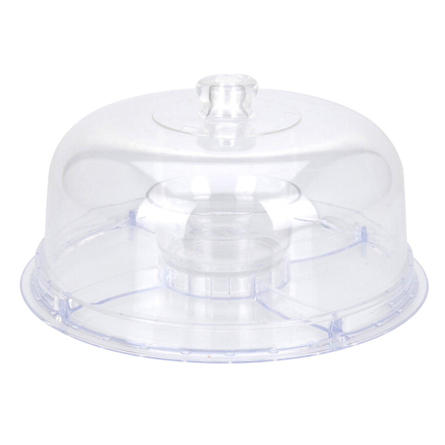 Well Home Plato Para Tarta Con Cúpula Multifuncional De 6 Usos, Material Ps Transparente Ø30,5 Cm_0
