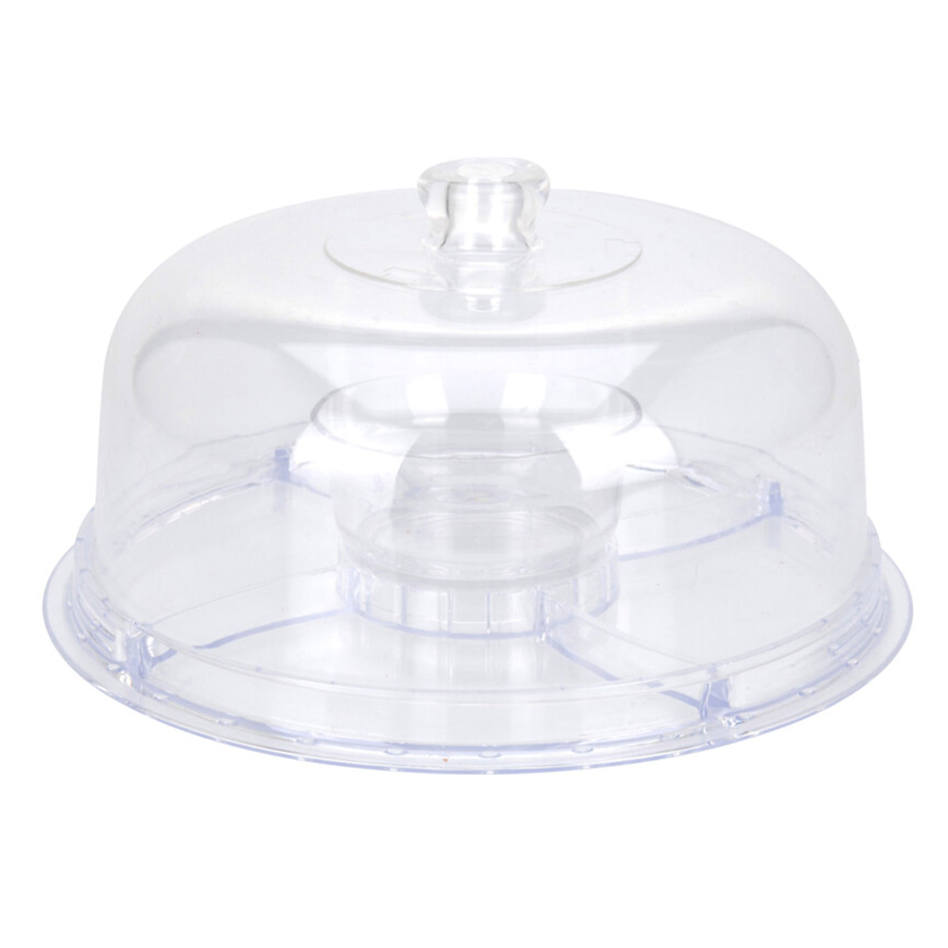 Well Home Plato Para Tarta Con Cúpula Multifuncional De 6 Usos, Material Ps Transparente Ø30,5 Cm_0