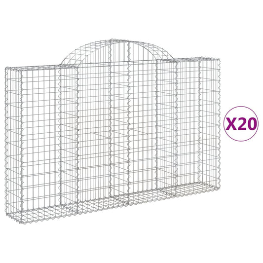 Cestas Gaviones 20 Uds Forma De Arco Hierro 200x30x120/140 Cm_0