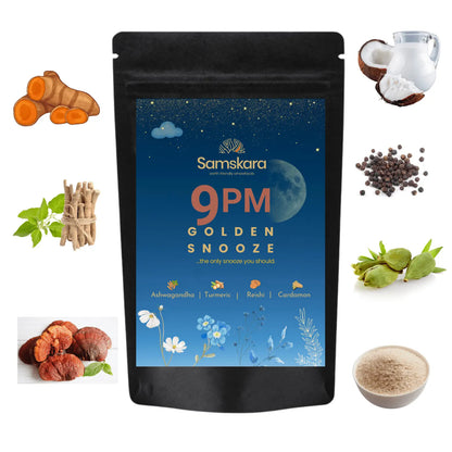 Golden Snooze 9 P.m — Mezcla Nocturna Leche Dorada Bio - 160g | Superalimento Ecológico Vegano Para Batidos_0