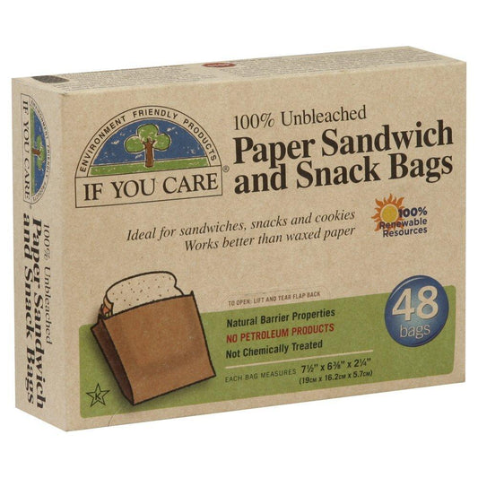 Sacos de papel para sanduíches If You Care, 48 unidades