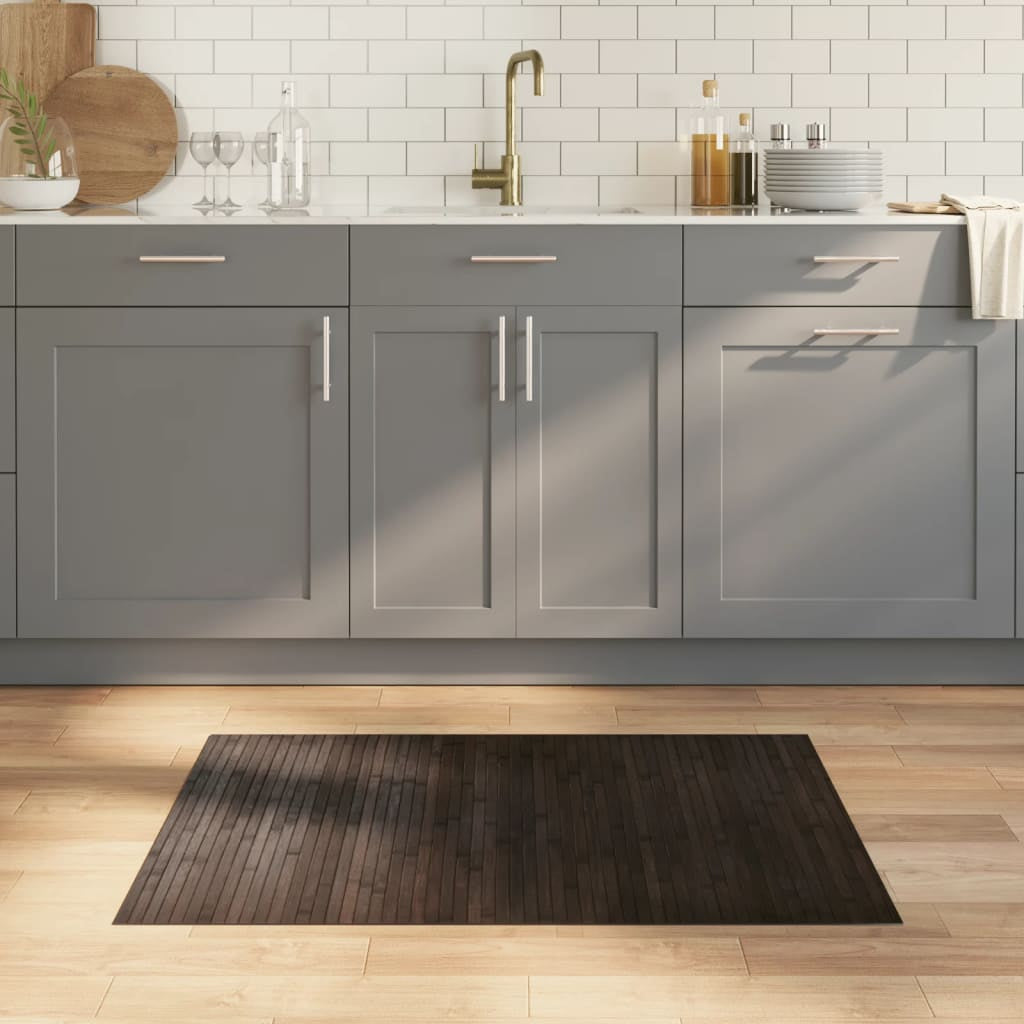 Vidaxl Alfombra Rectangular Bambú Marrón Oscuro 70x100 Cm_1