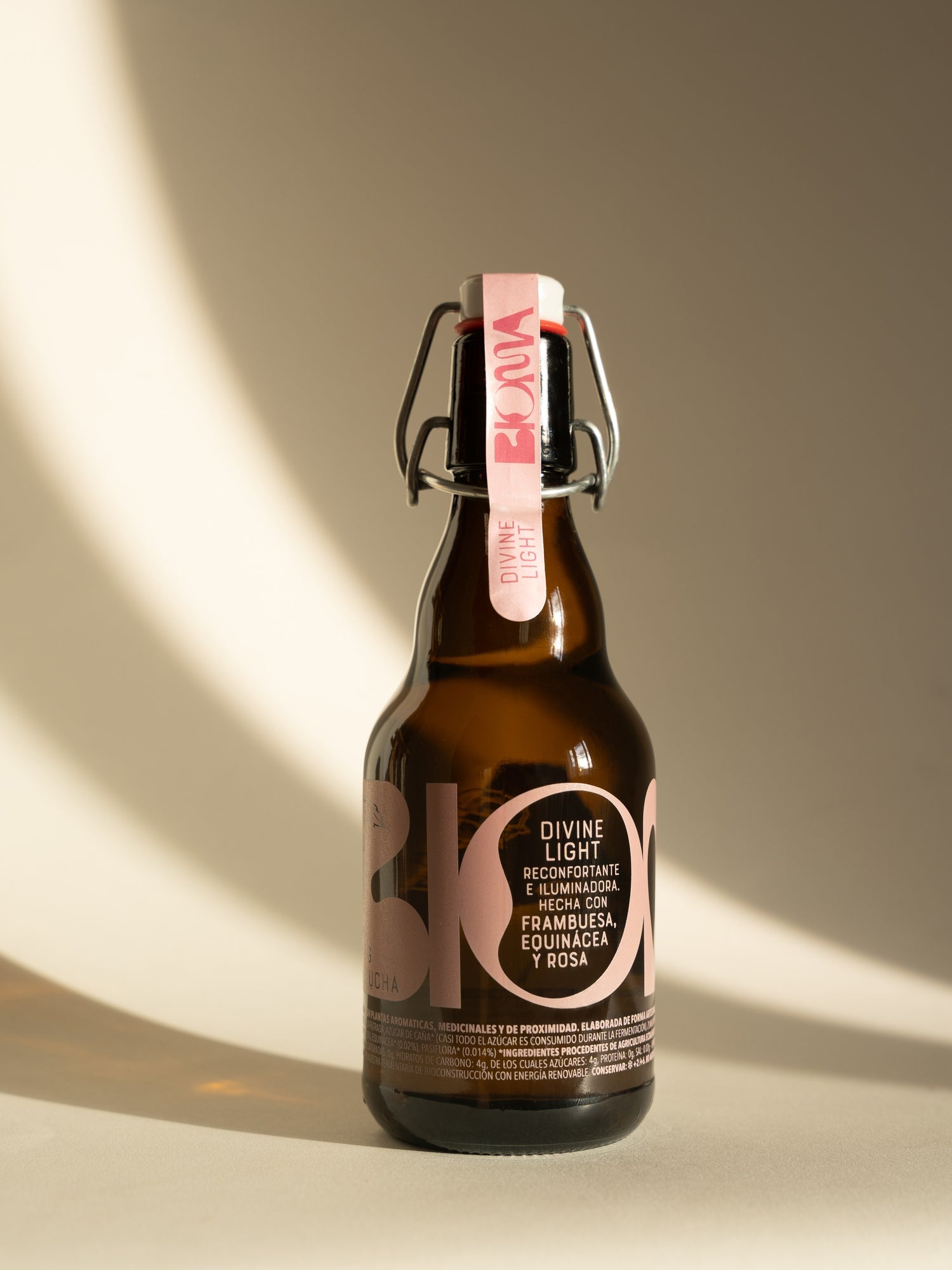 Kombucha Divine Light: Rosa, Frambuesa, Equinácea, Pasiflora Pack 6 Botellas 330 Ml_1