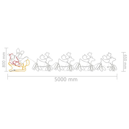 Vidaxl Alumbrado De Navidad 4 Renos Y Trineo Xxl 1548 Leds 500x80 Cm_4