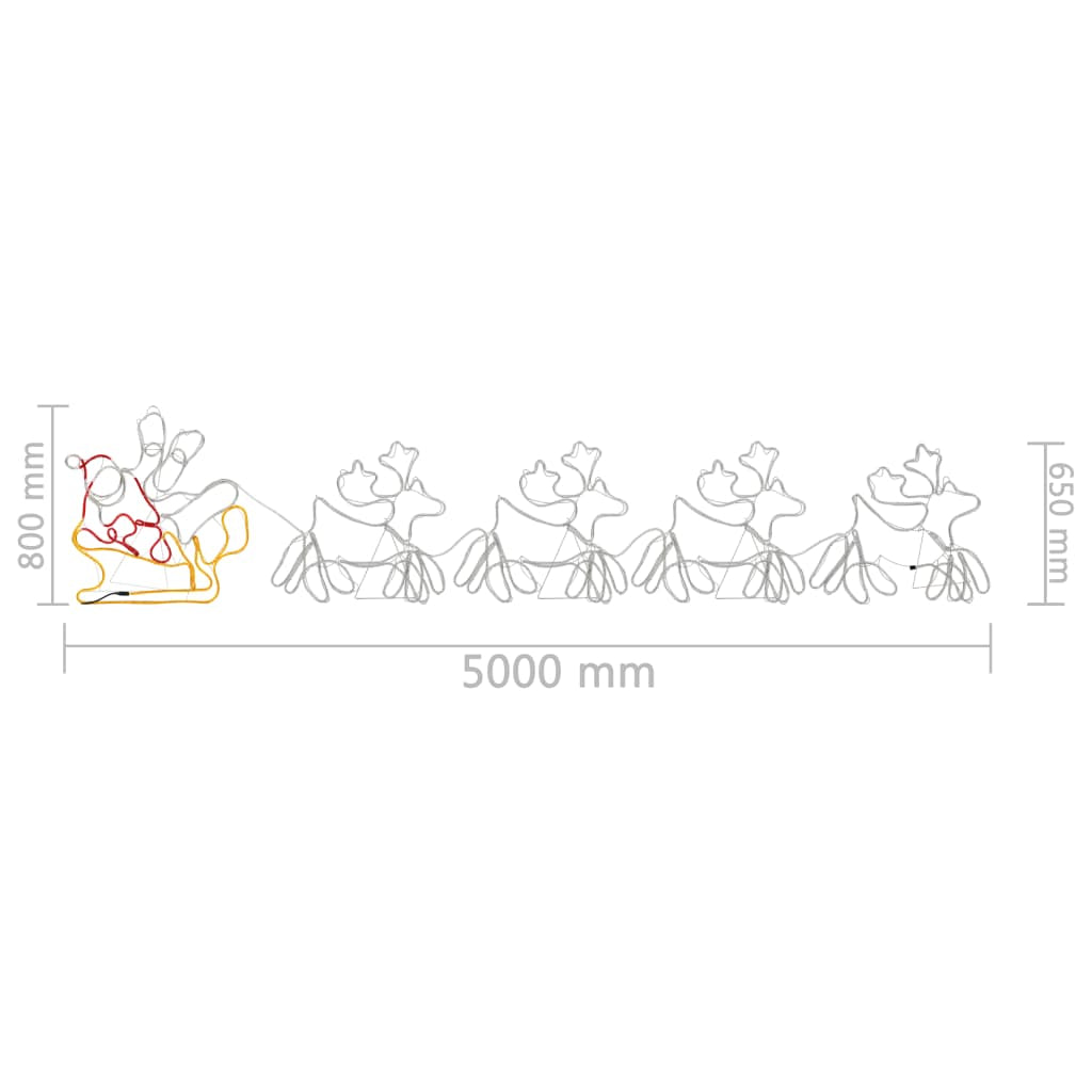 Vidaxl Alumbrado De Navidad 4 Renos Y Trineo Xxl 1548 Leds 500x80 Cm_2