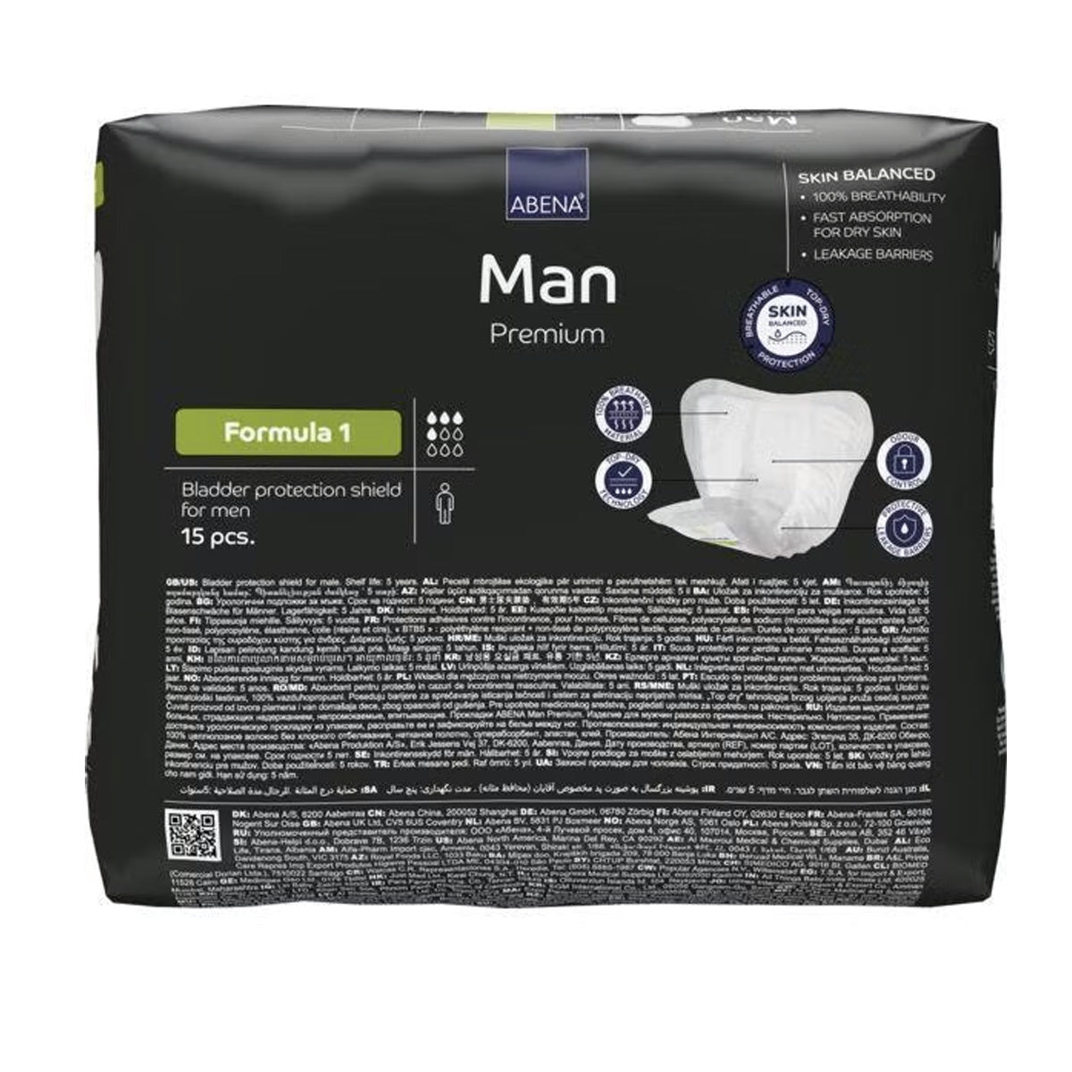 Pensos para incontinência masculina Fórmula 1 ABENA, 15 unidades