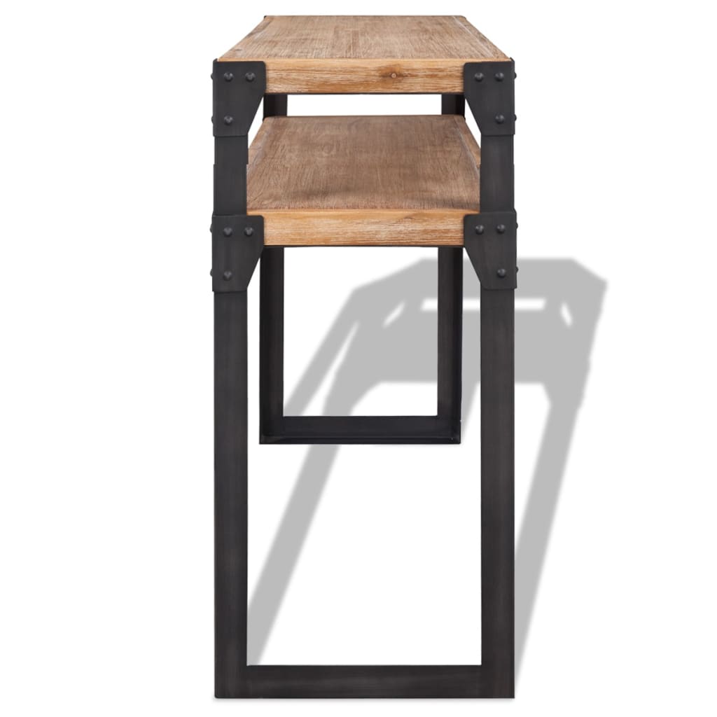 Mesa Consola De Madera Maciza Reciclada 120x40x85 Cm_1
