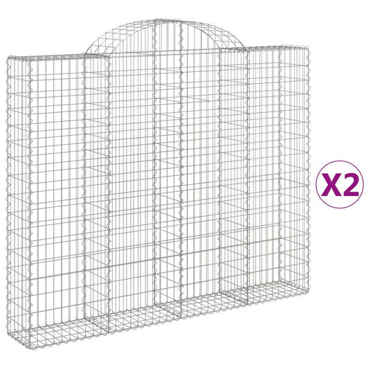 Cestas Gaviones 2 Uds Forma De Arco Hierro 200x30x160/180 Cm_0