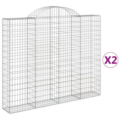 Cestas Gaviones 2 Uds Forma De Arco Hierro 200x30x160/180 Cm_0