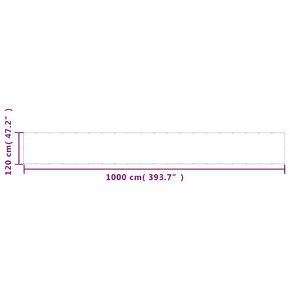Vidaxl Pantalla De Balcón 100% Poliéster Oxford Blanco 120x1000 Cm_2