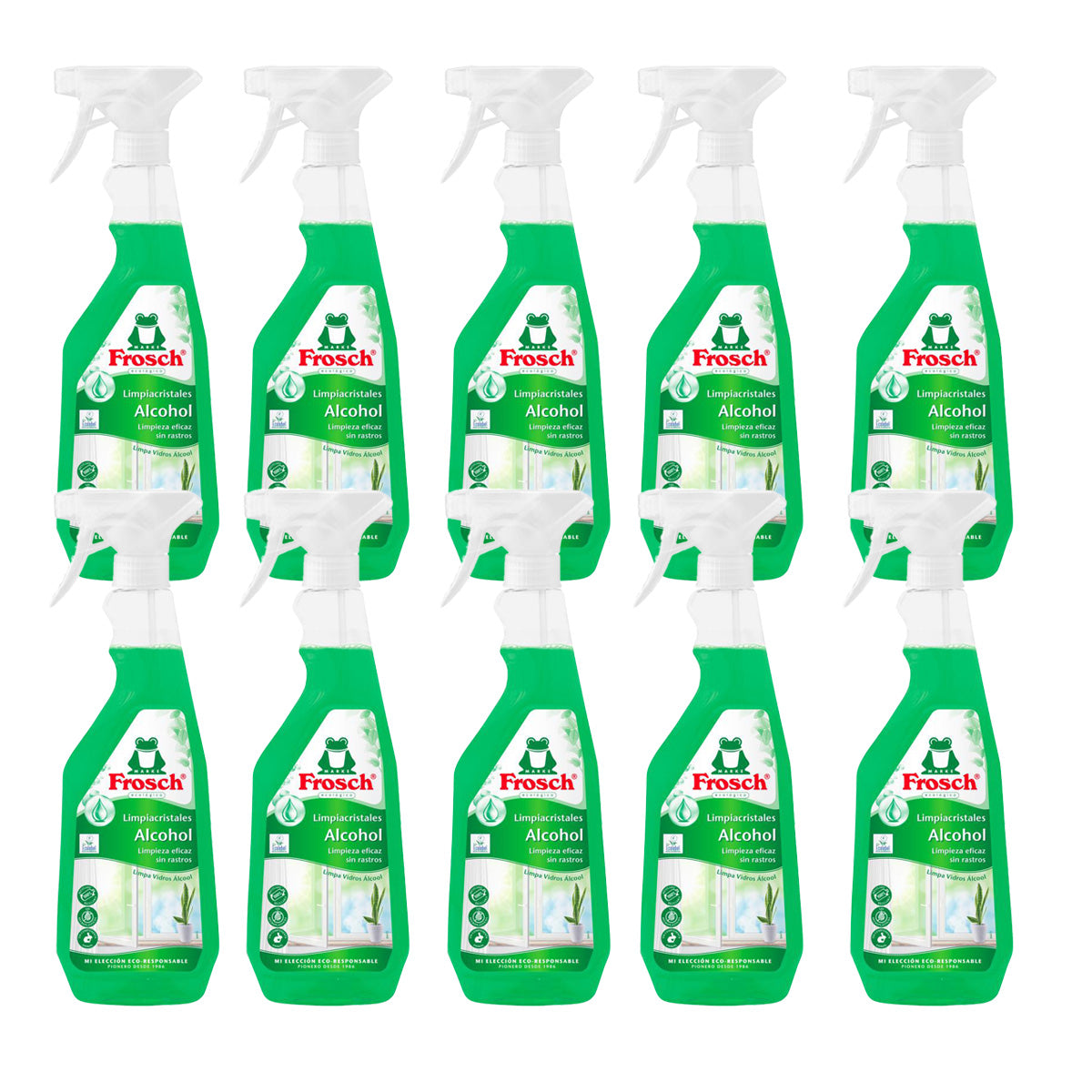 Embalagem de 10x Limpa Vidros Frosch 750 ml