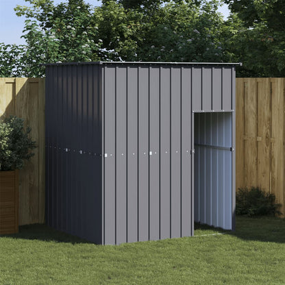 Caseta Perros Con Tejado Acero Galvanizado Gris 165x153x181 Cm_1