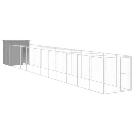 Caseta Perro Corral Acero Galvanizado Gris Claro 165x1271x181cm_0
