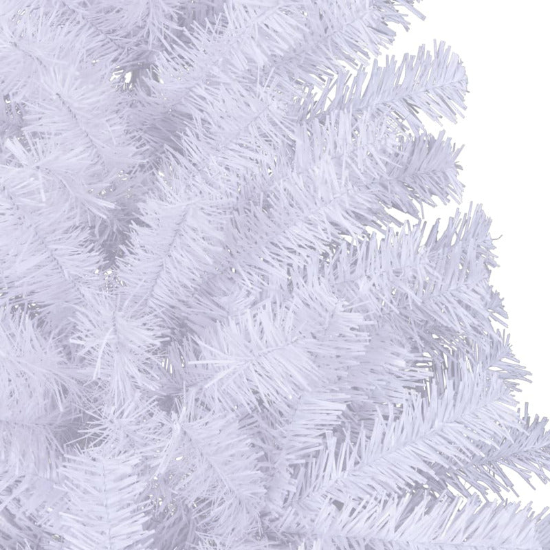 Vidaxl Medio Árbol De Navidad Artificial Con Soporte Pvc Blanco 240 Cm_5