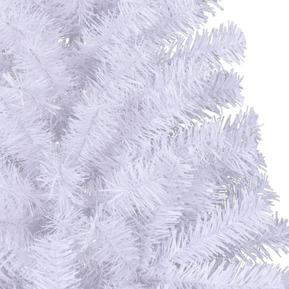 Vidaxl Medio Árbol De Navidad Artificial Con Soporte Pvc Blanco 240 Cm_5