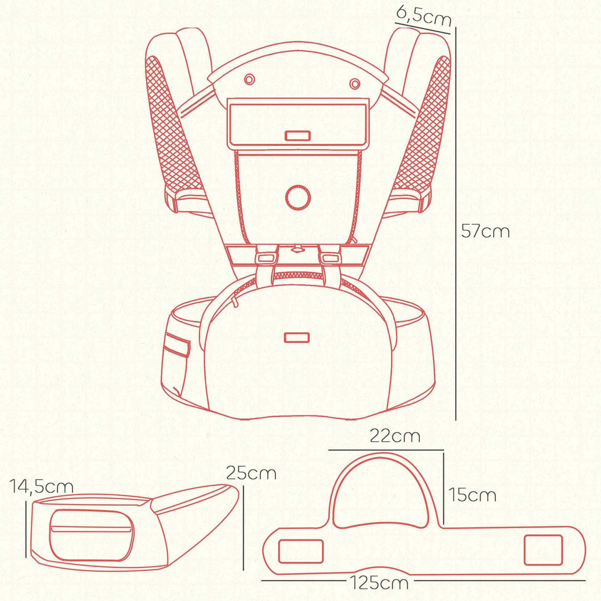 Aiyaplay Mochila Portabebés De Recién Nacido Hasta 36 Meses Carga 15 Kg Gris_2