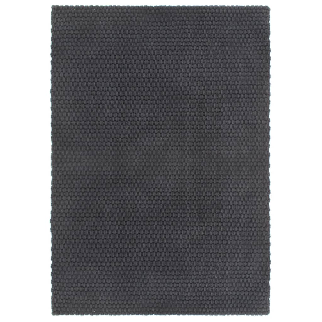 Alfombra Rectangular Algodón Antracita 120x180 Cm / Vetonek_1