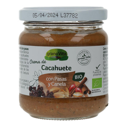 Granovita Manteiga de Amendoim Biológica com Passas e Canela 175 g