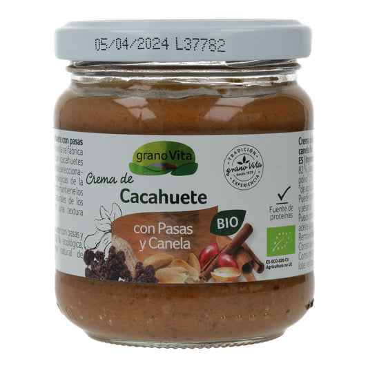 Granovita Manteiga de Amendoim Biológica com Passas e Canela 175 g