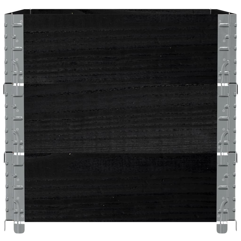 Jardinera De Madera Maciza De Pino Negro 80x60 Cm_3