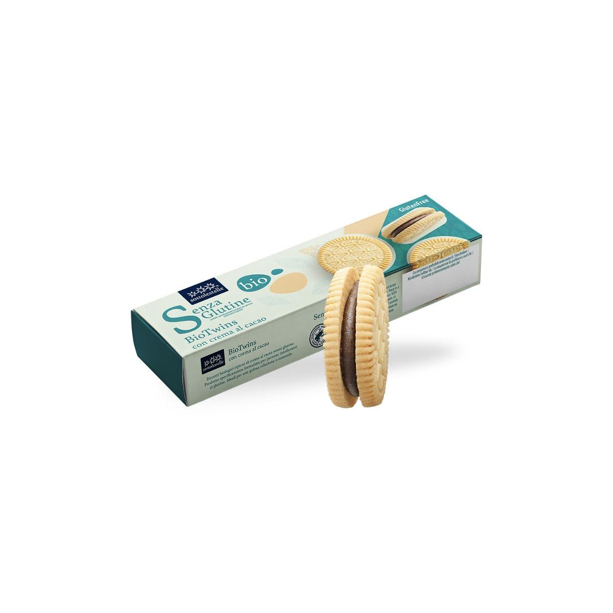 Biscoito de creme de cacau sem glúten Biotwins Sotto 125g