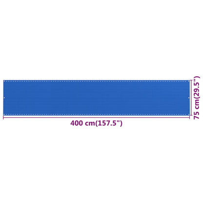 Vidaxl Toldo Para Balcón Hdpe Azul 75x400 Cm_2