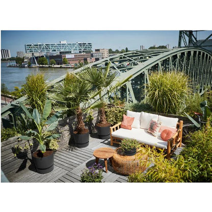 Floreira Elho Greenville Antracite 30 cm com Pires Integrados