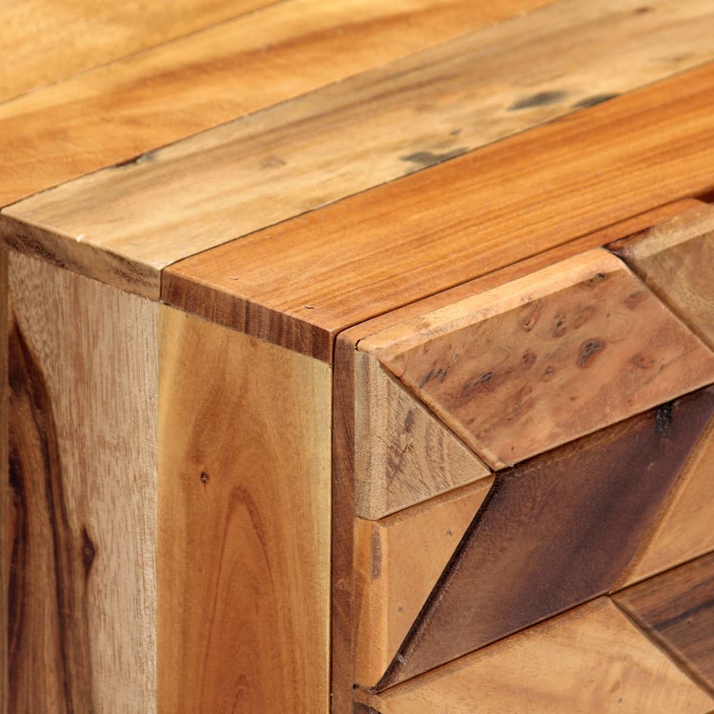 Mesita De Noche De Madera Maciza Reciclada 40x30x50 Cm_4