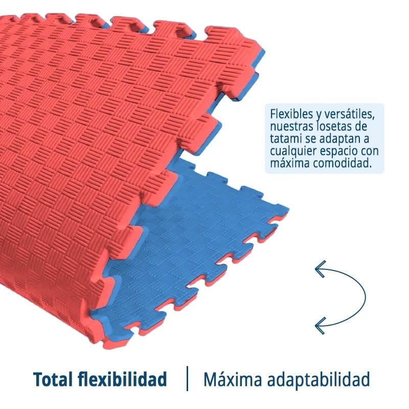 Artatami® Tatami Puzzle 1x1x40 mm Rojo - Azul Pack Ahorro【4 Unidades】 Alta Densidad EVA – Judo, BJJ, MMA y Lucha_2