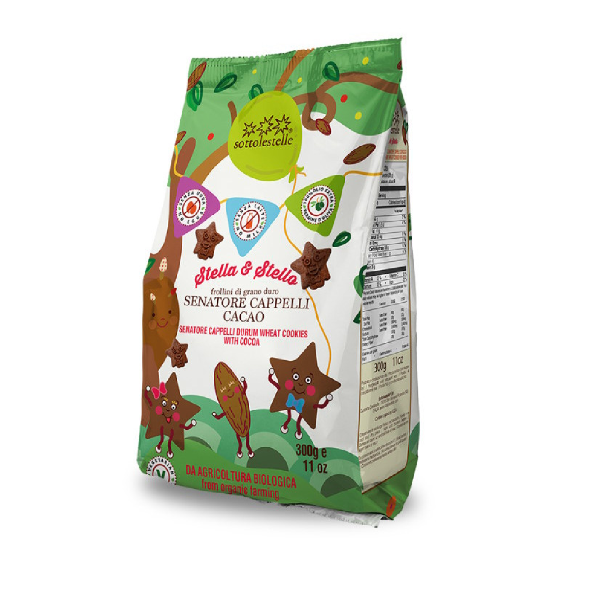 Bolachas de Trigo Senatore Cappelli com Cacau Stella&amp;Stello Sottolestelle 300g