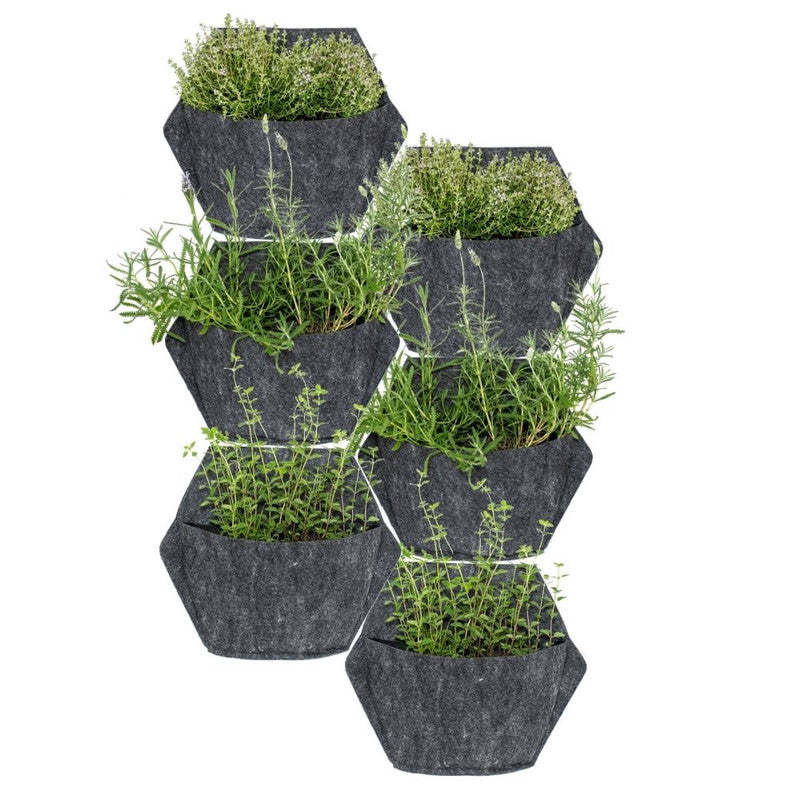 Jardín Vertical Modular Citysens Con Riego Automático De 6 Maceteros – Blanco Con Funda Textil Blanca_2