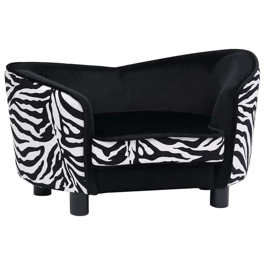 Vidaxl Sofá Para Perros Felpa Negro 68x38x38 Cm_0
