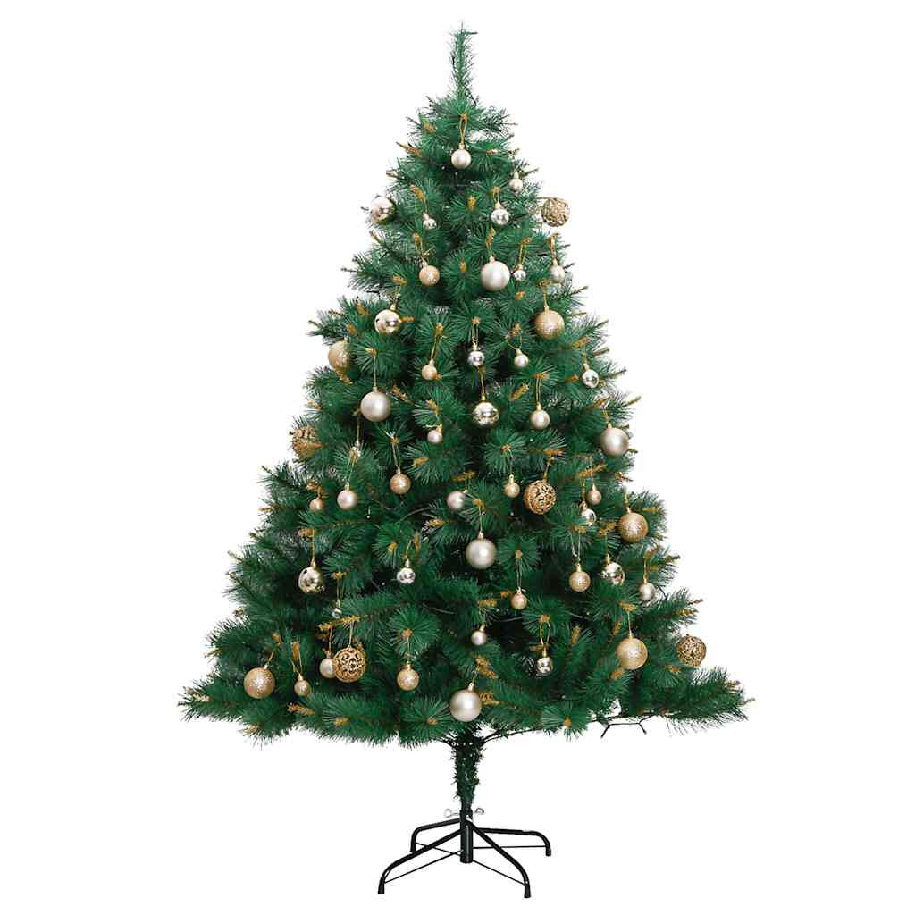 Vidaxl Árbol De Navidad Artificial Con Bisagras 300 Led Y Bolas 180 Cm_3