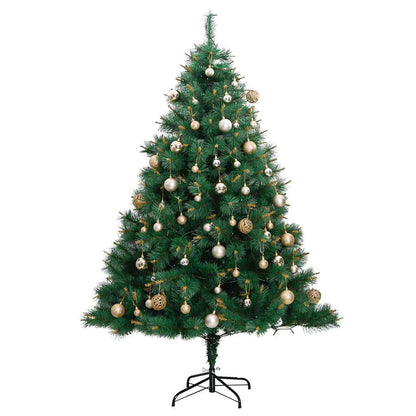 Vidaxl Árbol De Navidad Artificial Con Bisagras 300 Led Y Bolas 180 Cm_3