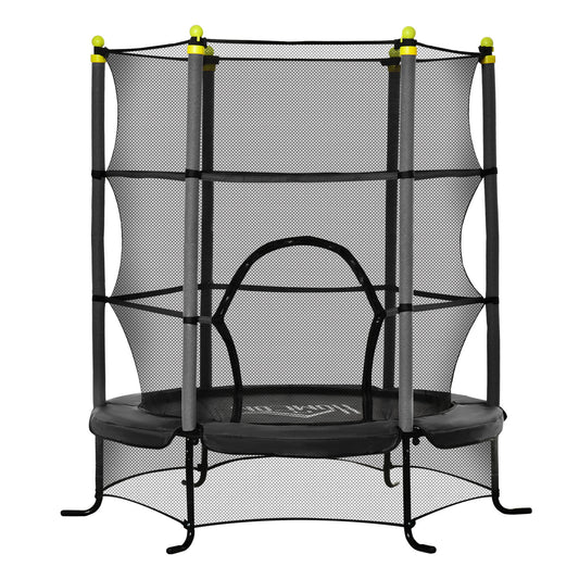 Homcom Trampolín Infantil Con Superficie De Salto Ø110 Cm Red De Seguridad Negro_0
