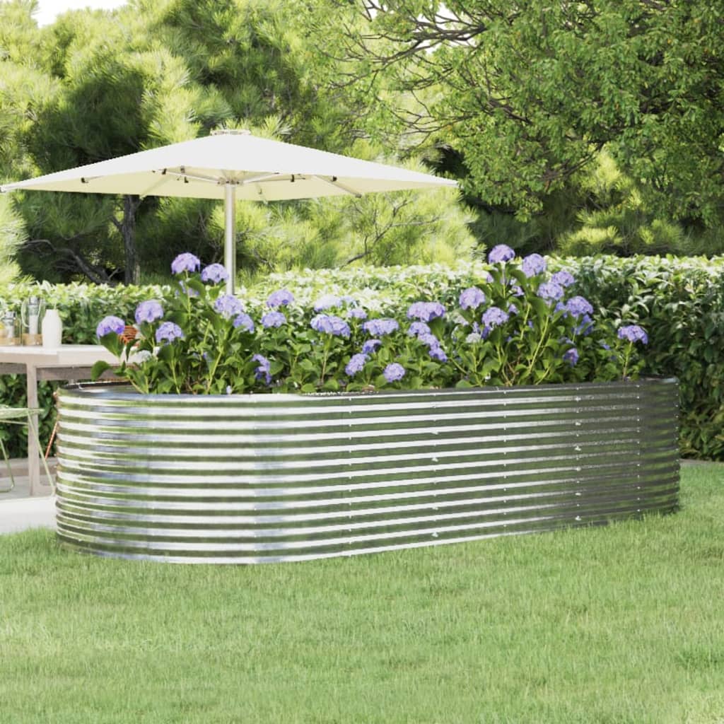 Jardinera Arriate Acero Galvanizado Plata 291x140x68 Cm_1