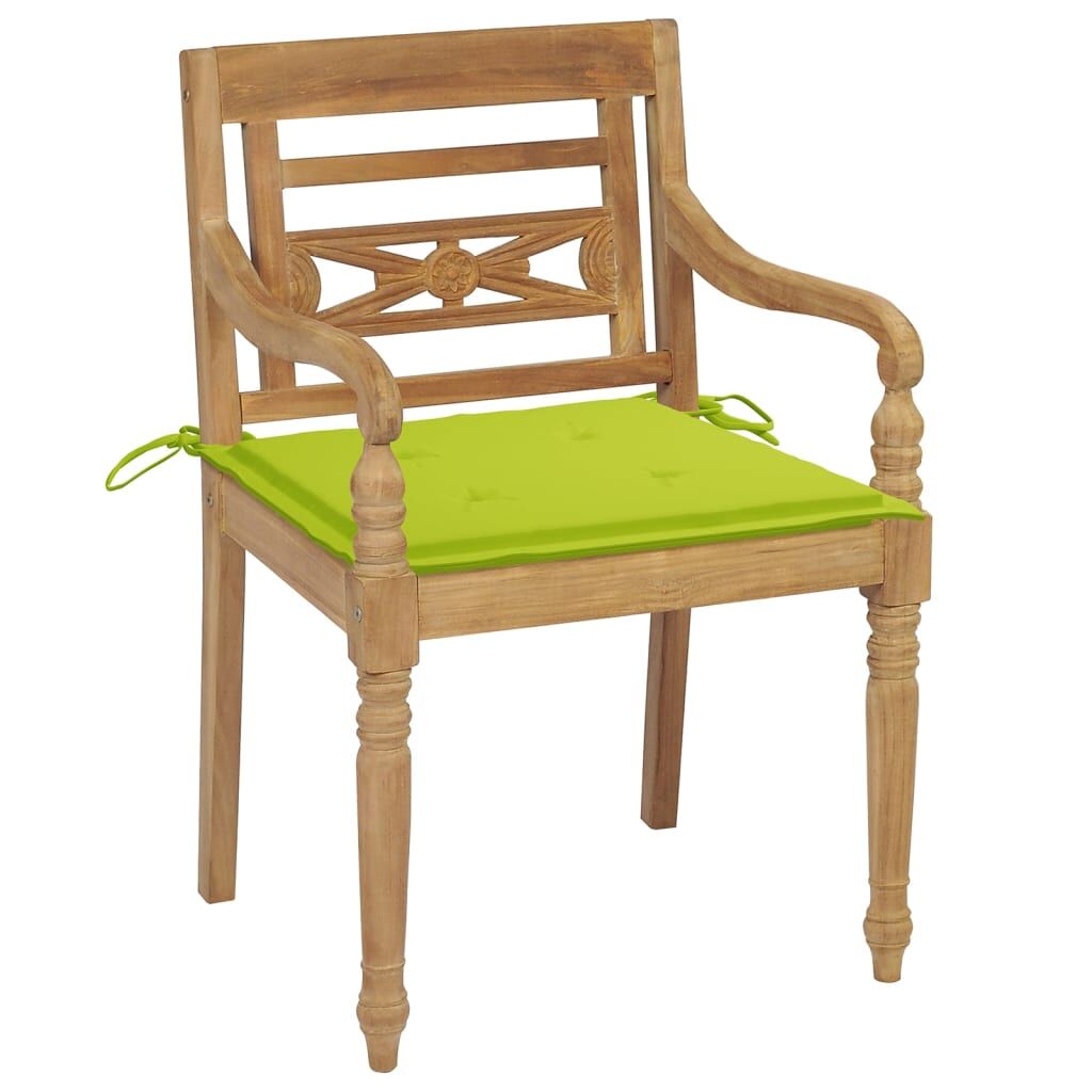 Vidaxl Sillas Batavia 6 Unidades Madera Maciza De Teca Con Cojines_1