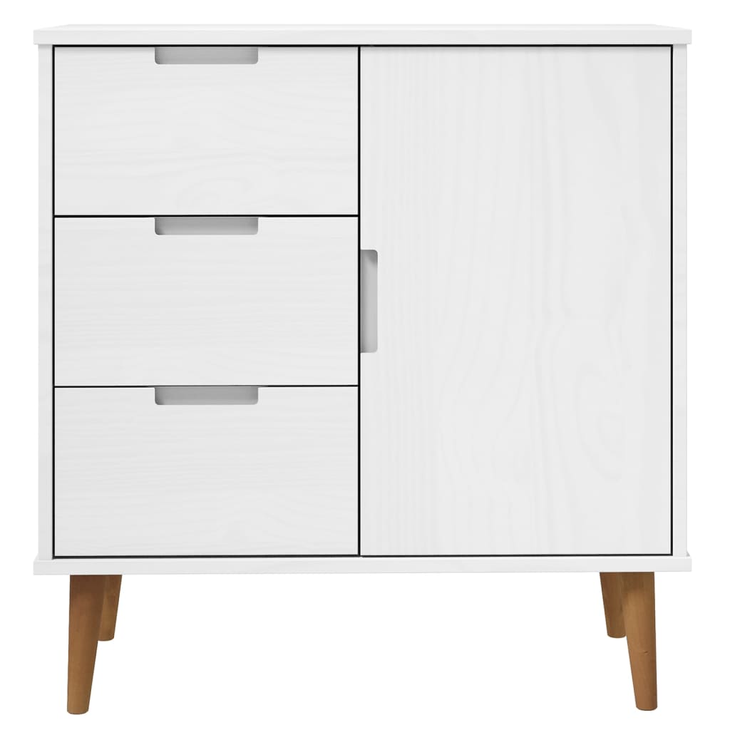 Mesita De Noche Molde Madera Maciza Pino Blanca 76,5x40x80 Cm_3